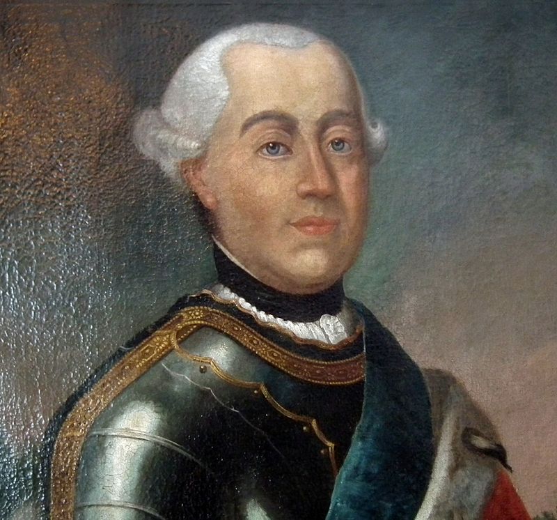 Antique 18 Century Portrait Of The Polish King Augustus III Of Polannd