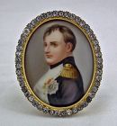 Antique French Napoleonic Miniature Portrait Emperor Napoleon Bonapart