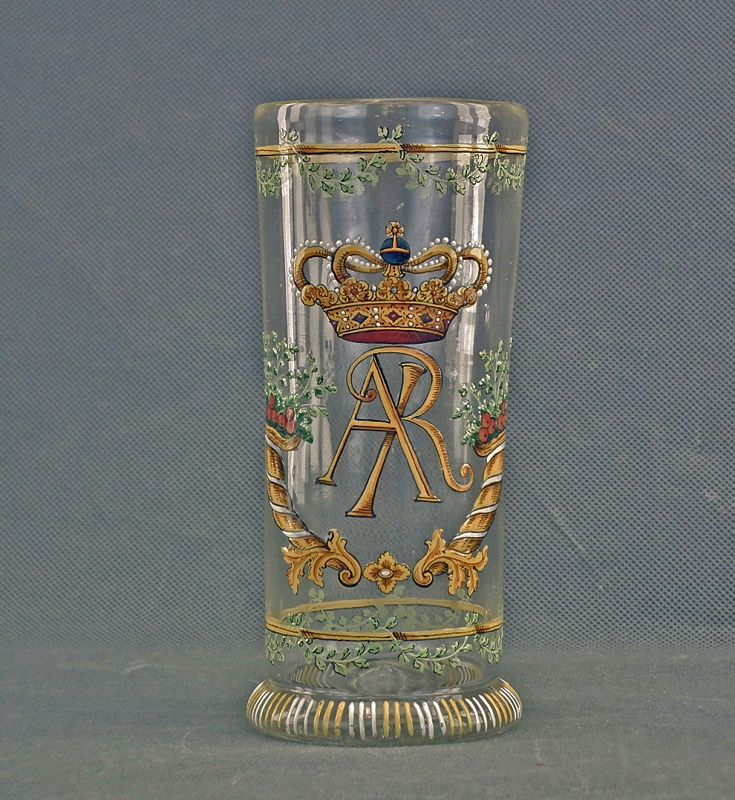 Antique Glass with AR King Augustus II The Strong King of Poland