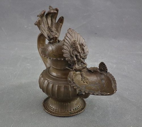 Antique 18th century Himalayan Nepalese Ritual Bronze lamp Sukunda