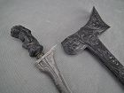 Antique Indonesian Balinese Sword Dagger Keris Kris Damascus Steel