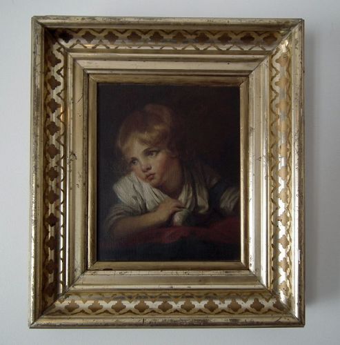 Antique British Oil Painting Portrait Of Child  Montague Walter Jack