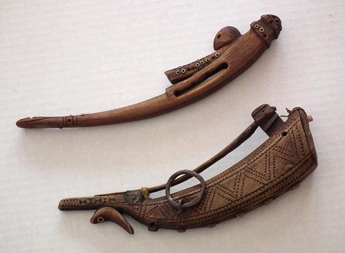 Antique Islamic Afghan Gun Powder Horn & Sword Sharpener