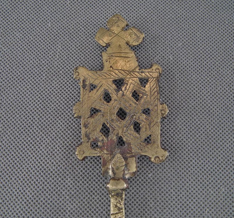 Antique Ethiopian Abyssinian Coptic Orthodox Brass Blessing Cross