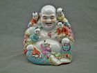 Chinese Famille Rose Porcelain Figure laughing Buddha Budai