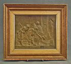 Antique Bronze Sculpture Plaque Theatre Actors by Alexandre Stella