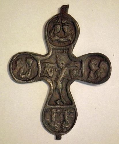 Antique Russian Grand Duchy of Moscow Orthodox Byzantine Bronze Cross