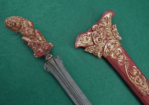 Superb Antique Indonesian Balinese Sword Kris Keris Kojongan