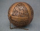 Antique Chinese 17 Century Ming Copper Spherical Incense Burner Censer