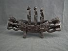 Tribal Pacific Islands Large Wooden Soul Boat Carving
