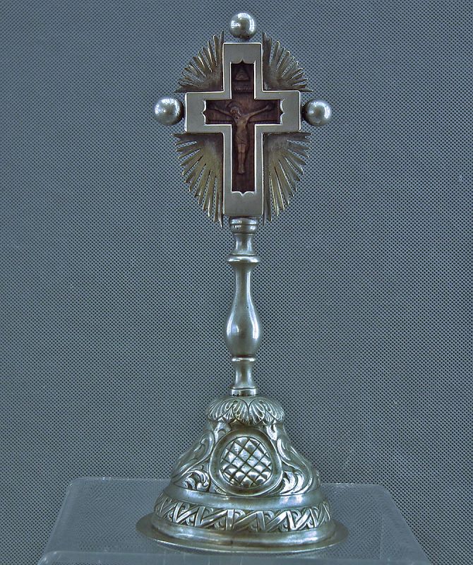 Antique Mount Athos Silver Greek Orthodox Blessing Cross Greece 18th C