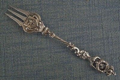 Antique Silver Fork Lithuanian Coat of Arms Vytis Lithuania Polish