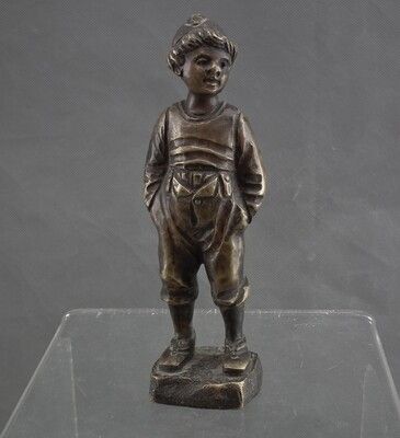 Antique 19th Century Bronze Sculpture of Standing Boy