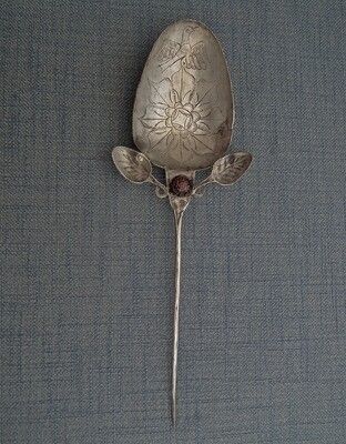 Antique Spanish Colonial South American Silver Shawl Pin Ttipqui Tupo