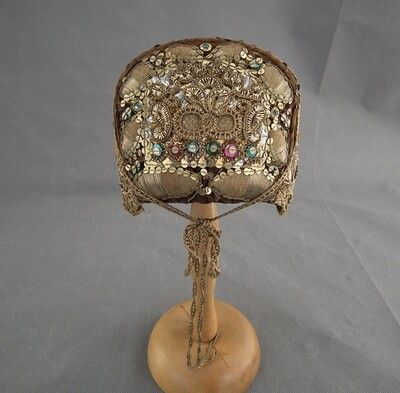 Antique Judaica Polish Jewish Women’s Sabbath Cap Kupka 19th Century