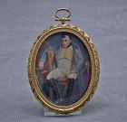 Antique Miniature Portrait Napoleon at The Fontainebleau 1814