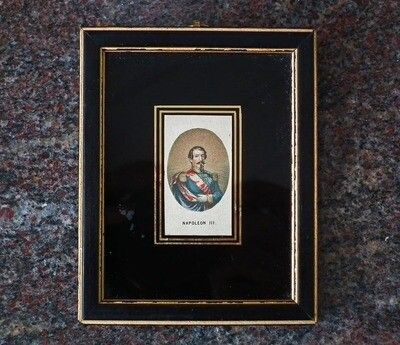 Antique Miniature Portrait of Emperor Napoleon III Of France