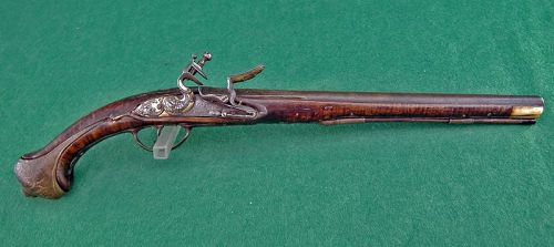 Antique 18th Century Gun Polish Flintlock Pistol Dantzig Gdańsk