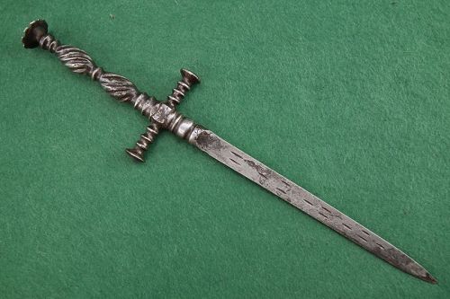 Antique 17th Century European All-Steel Stiletto Dagger