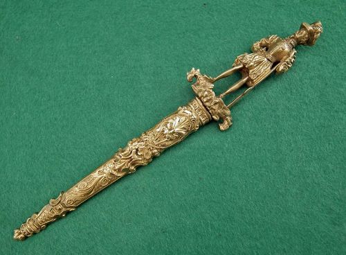 Antique 19th Century French Romantic Dagger Stiletto