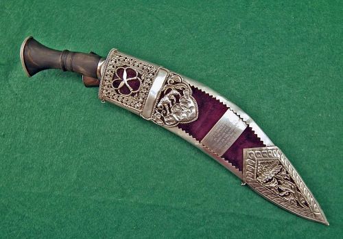 Nepalese Gurkha Presentation Kothimora Kukri Khukuri In Silver (item ...