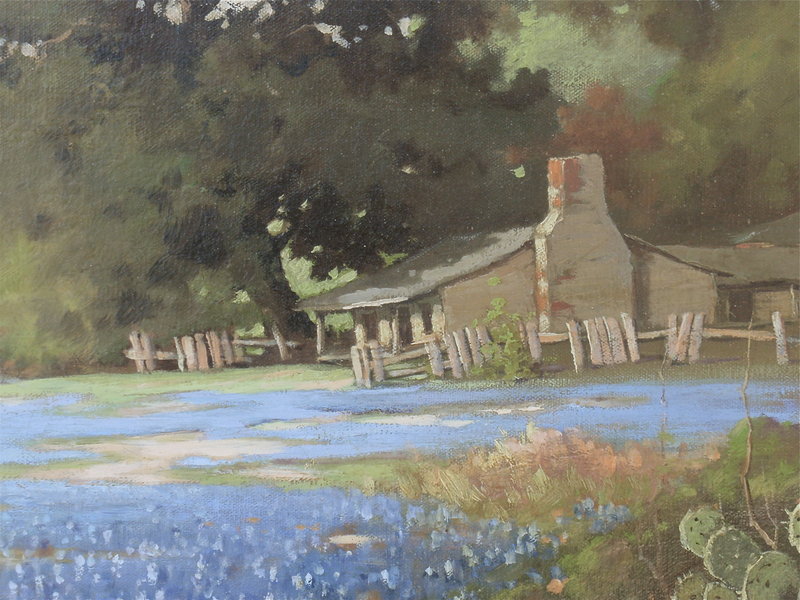 Robert Wood Texas Blue bonnets impressionist oil