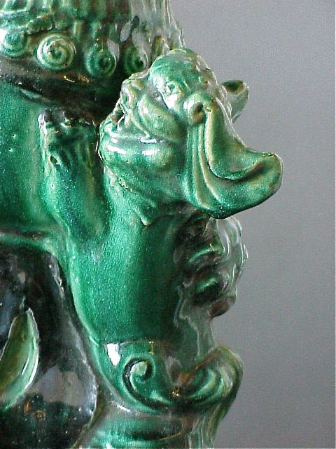Antique Chinese Ceramic Foo Dogs Qing Dynasty large