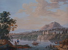 Italian Neapolitan Gouache landscape 19th century