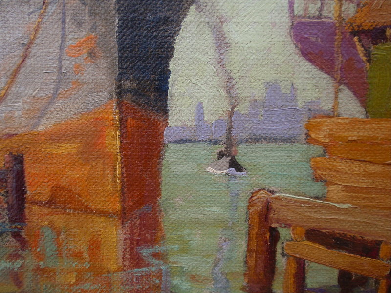California Impressionist Harbor scene C Park Baldwin