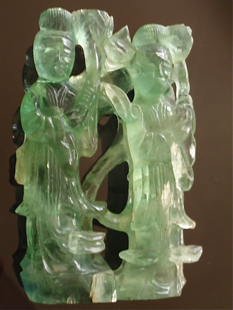 Chinese Carved Emerald Crystal Immortals Qing