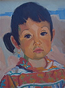 Portrait Navajo Girl Drake Seaman Western Art