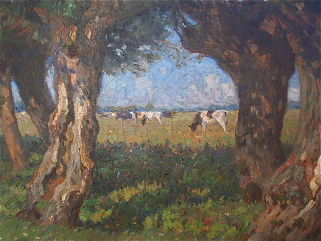August Ludecke-Cleve impressionist Landscape cows