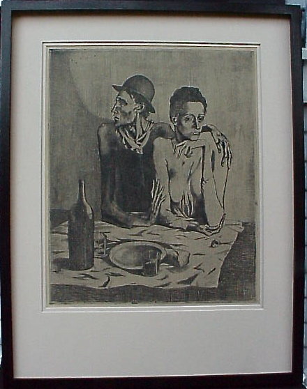 Pablo Picasso The frugal repast etching c. 1913