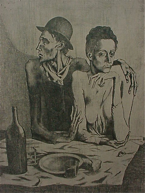 Pablo Picasso The frugal repast etching c. 1913