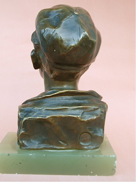 Antique Bronze Bust Boy with cigarette G. Martin