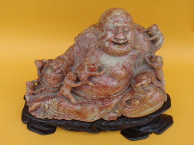 Chinese Buddha hotei shoushan stone carving