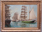 Sailing Ships in Harbor Italy Maritime art Starcce