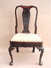 Irish Queen Anne carved mahogany chair c.1740