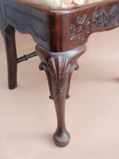 Irish Queen Anne carved mahogany chair c.1740