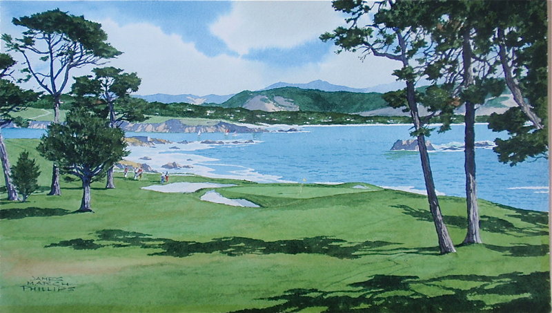 Pebble Beach Golf Course Painting James March Phillips