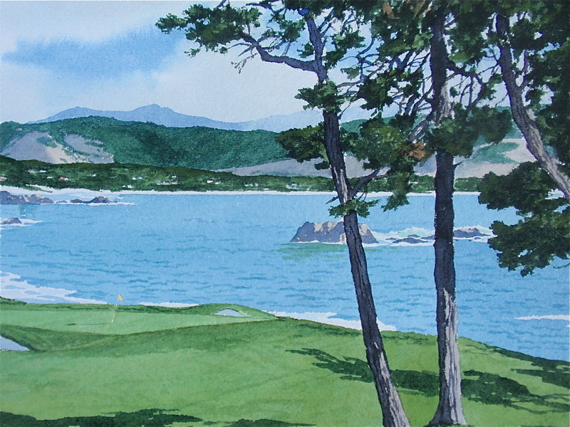 Pebble Beach Golf Course Painting James March Phillips