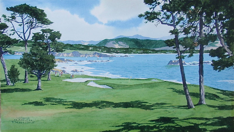 Pebble Beach Golf Course Painting James March Phillips