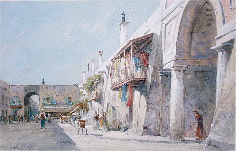 James Smille watercolor Nice France exhibited AWA