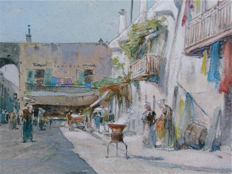 James Smille watercolor Nice France exhibited AWA
