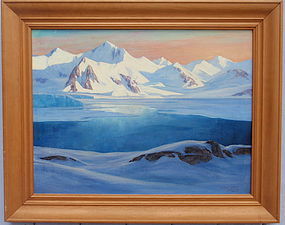 Leland Curtis Antarctic expedition 1940 Landscape oil