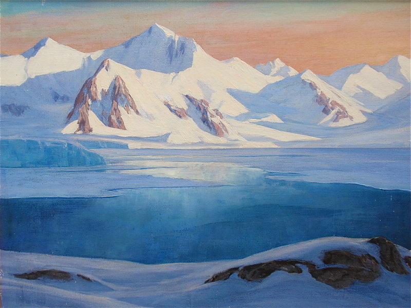 Leland Curtis Antarctic expedition 1940 Landscape oil