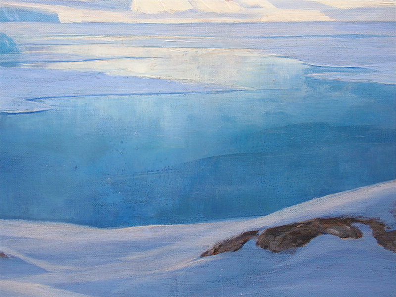 Leland Curtis Antarctic expedition 1940 Landscape oil