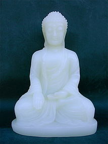 Antique Chinese carved White Jade Buddha