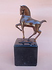 Mexican Modernist H. Juarez bronze horse sculpture