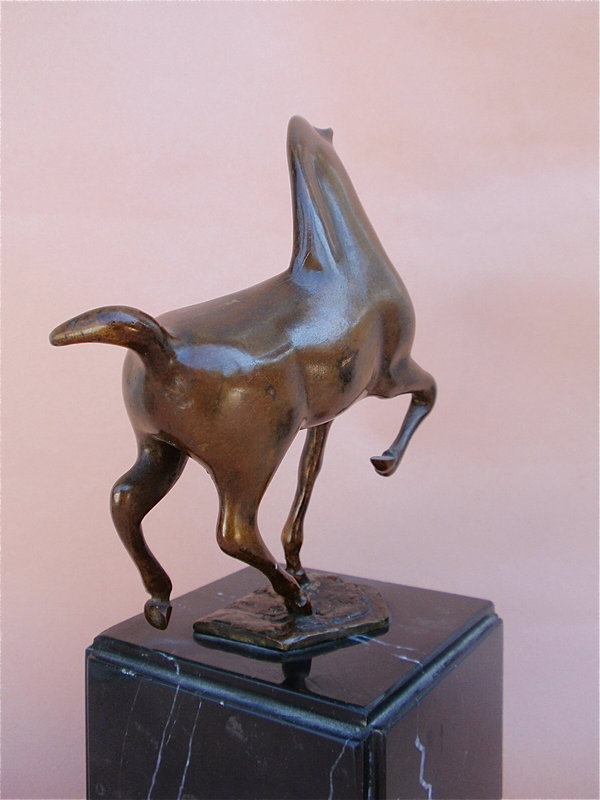 Mexican Modernist H. Juarez bronze horse sculpture